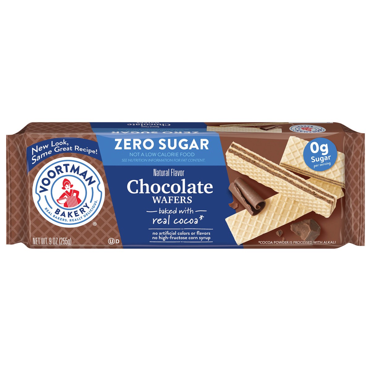 slide 1 of 5, VOORTMAN Bakery Zero Sugar Chocolate Wafer Cookies 9 oz, 9 oz