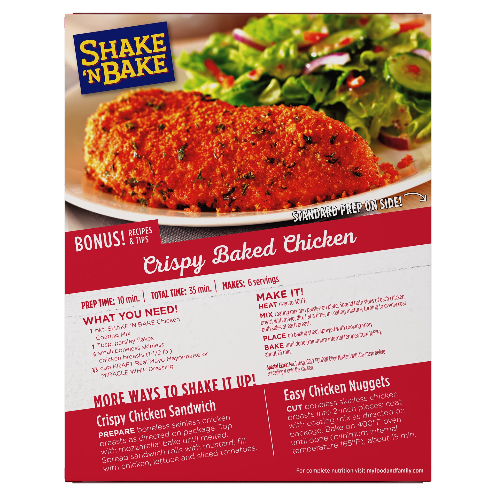 slide 2 of 5, Shake 'n Bake Original Chicken Seasoned Coating Mix Value Size, 9 oz Box, 4 ct Packets, 4 ct