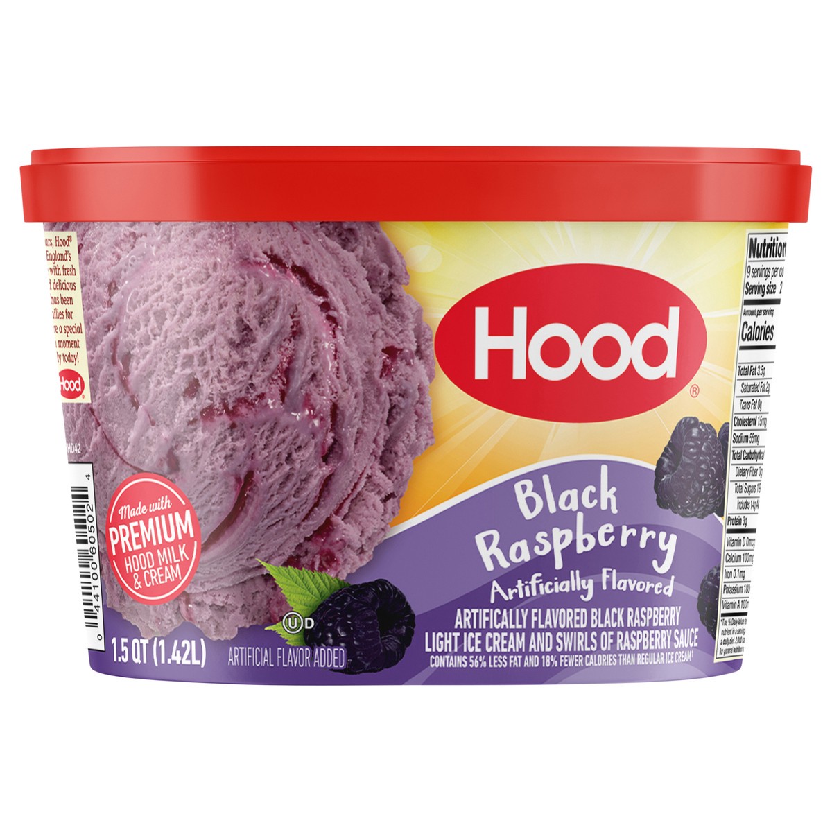 slide 12 of 14, Hood Black Raspberry Ice Cream, 1.5 Quarts, 1.5 qt