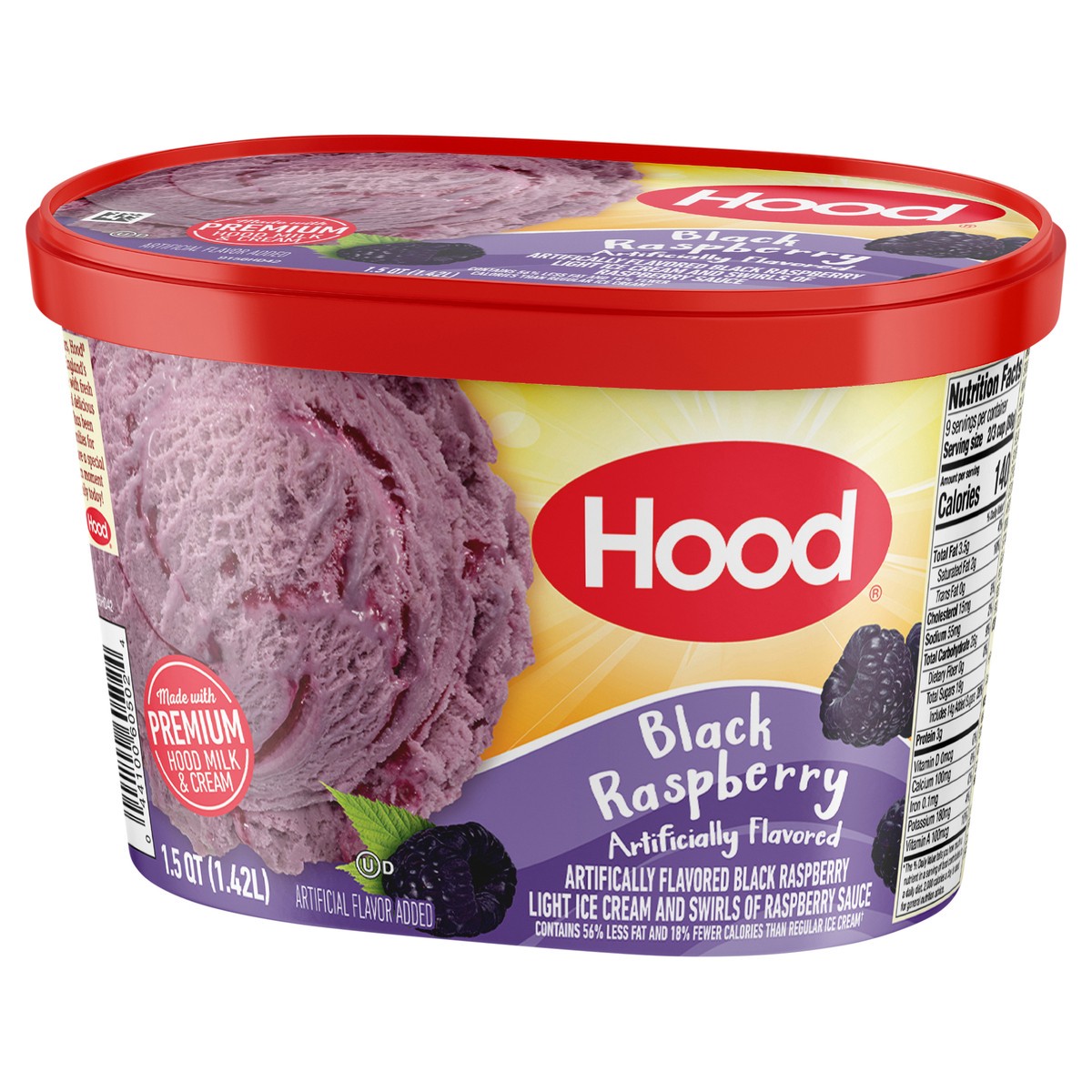 slide 10 of 14, Hood Black Raspberry Ice Cream, 1.5 Quarts, 1.5 qt
