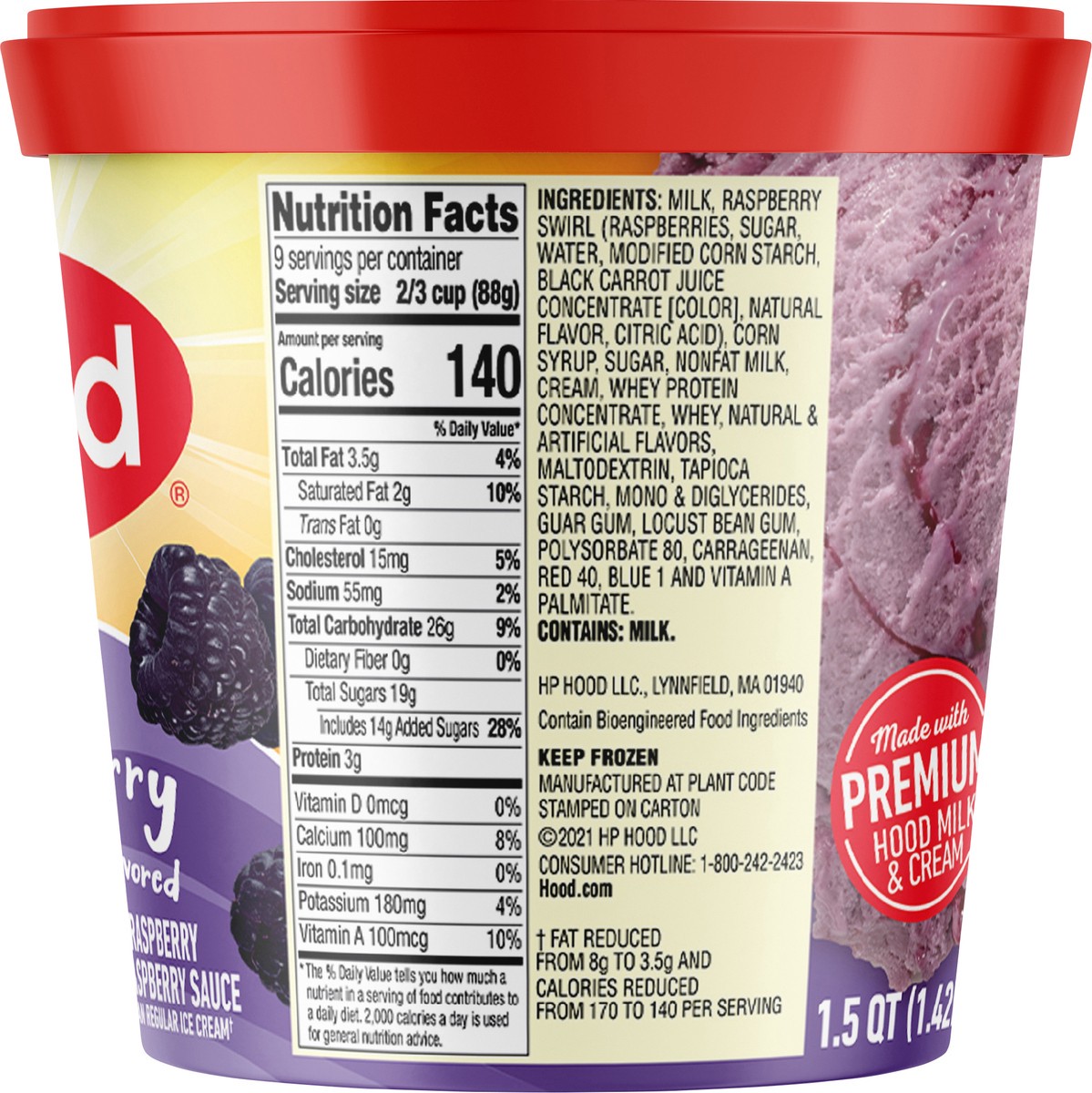 slide 7 of 14, Hood Black Raspberry Ice Cream, 1.5 Quarts, 1.5 qt