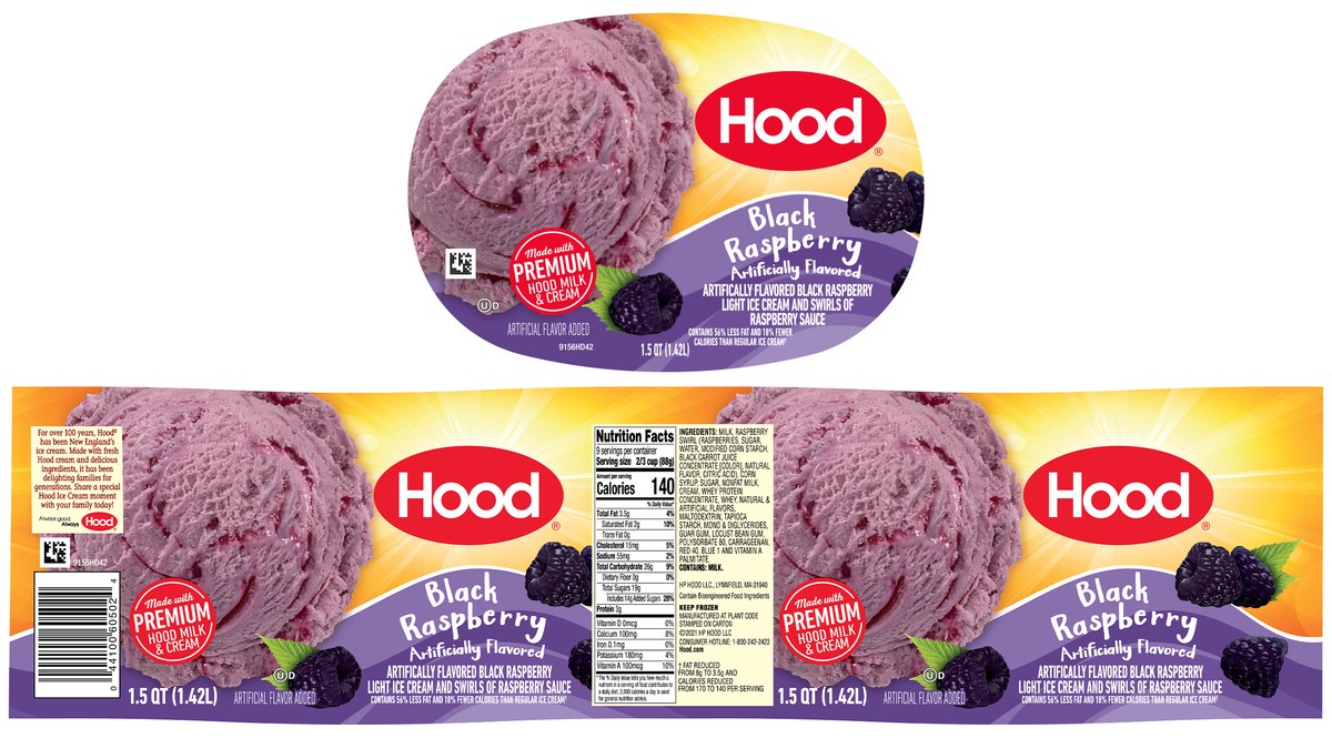 slide 8 of 14, Hood Black Raspberry Ice Cream, 1.5 Quarts, 1.5 qt