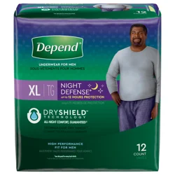 Depend Night Defns Ovrnt Underwear Grey Xlrg 12 - 12 CT