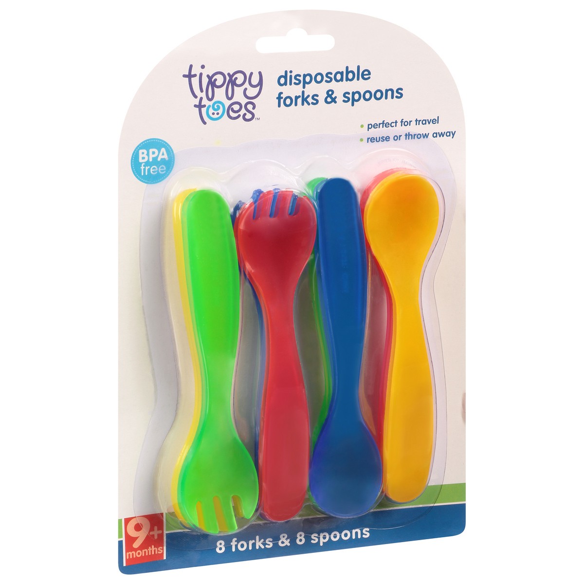 slide 2 of 9, Tippy Toes Disposable Forks & Spoons 1 ea, 1 ct