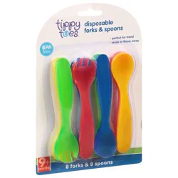 Tippy Toes 9+ Months Disposable Forks & Spoons 16 Each