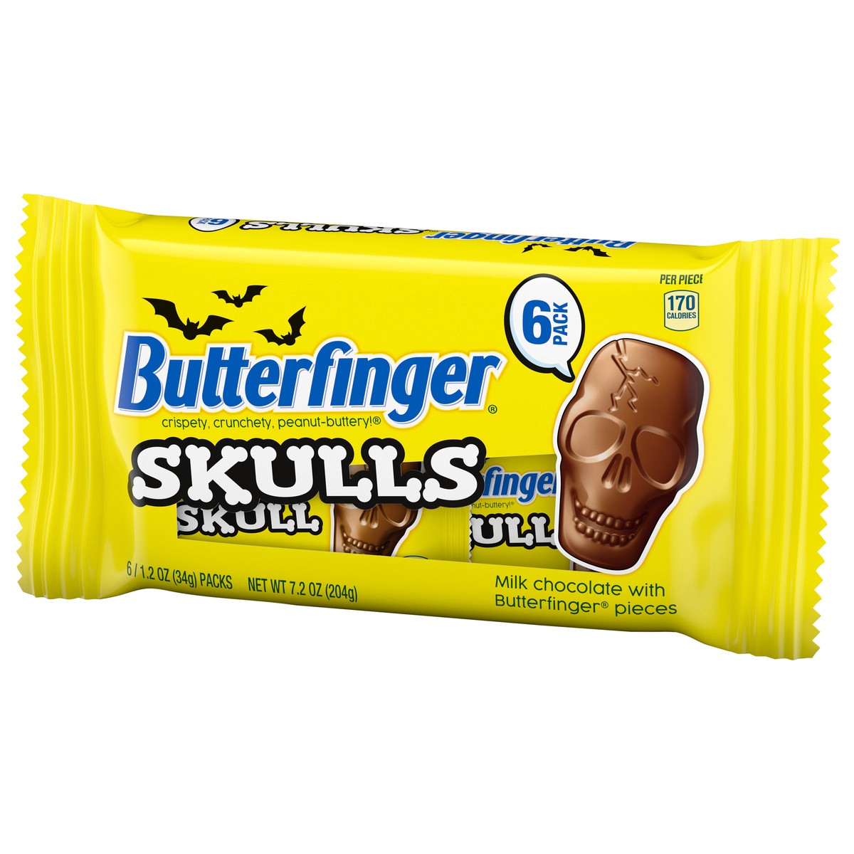 slide 7 of 13, Butterfinger Skulls Milk Chocolate 6 - 1.2 oz Packs, 6 ct