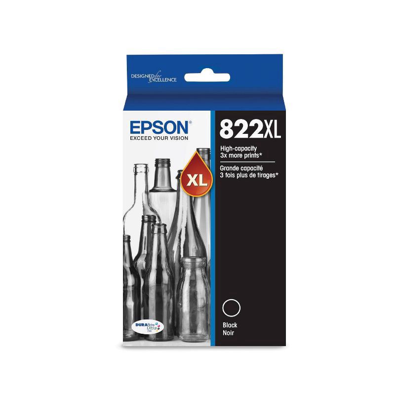 slide 1 of 6, Epson 822XL Single Ink Cartridge - Black (T822XL120-CP), 1 ct