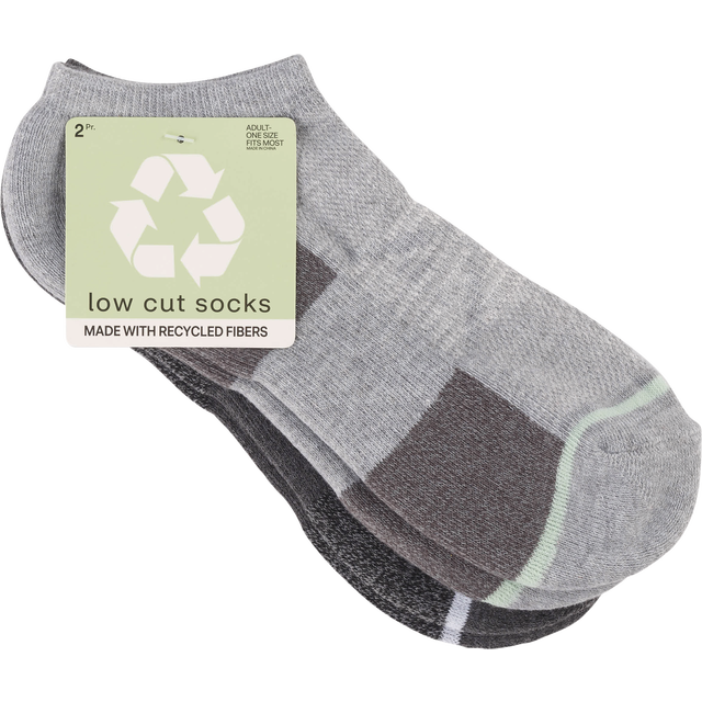slide 1 of 1, PARIS ACCESSORIES Recycled Athletic Low Cut Sock 2Pk, 2 ct