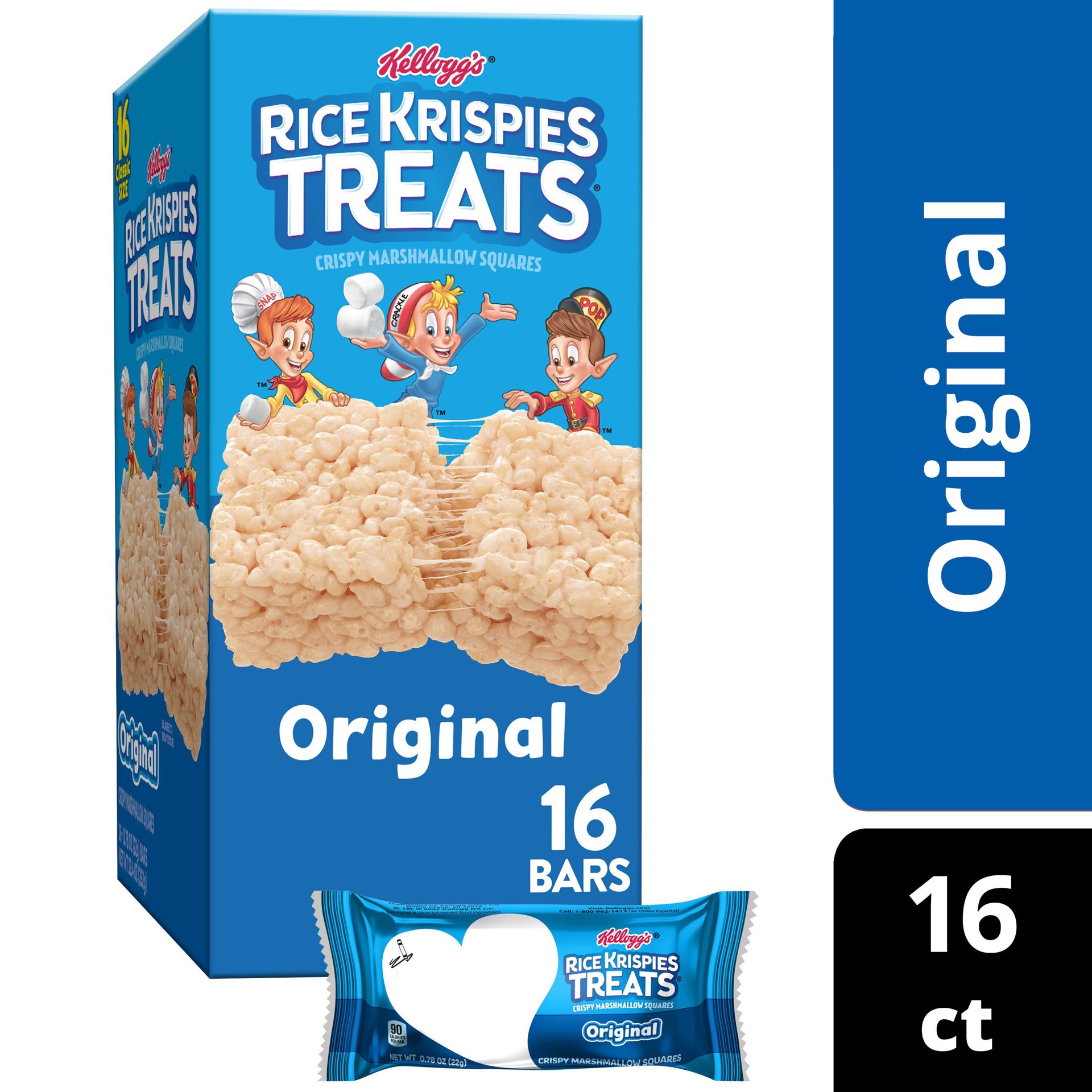 slide 1 of 5, Kellogg's Rice Krispies Treats Original Marshmallow Snack Bars Value Pack, 16 ct
