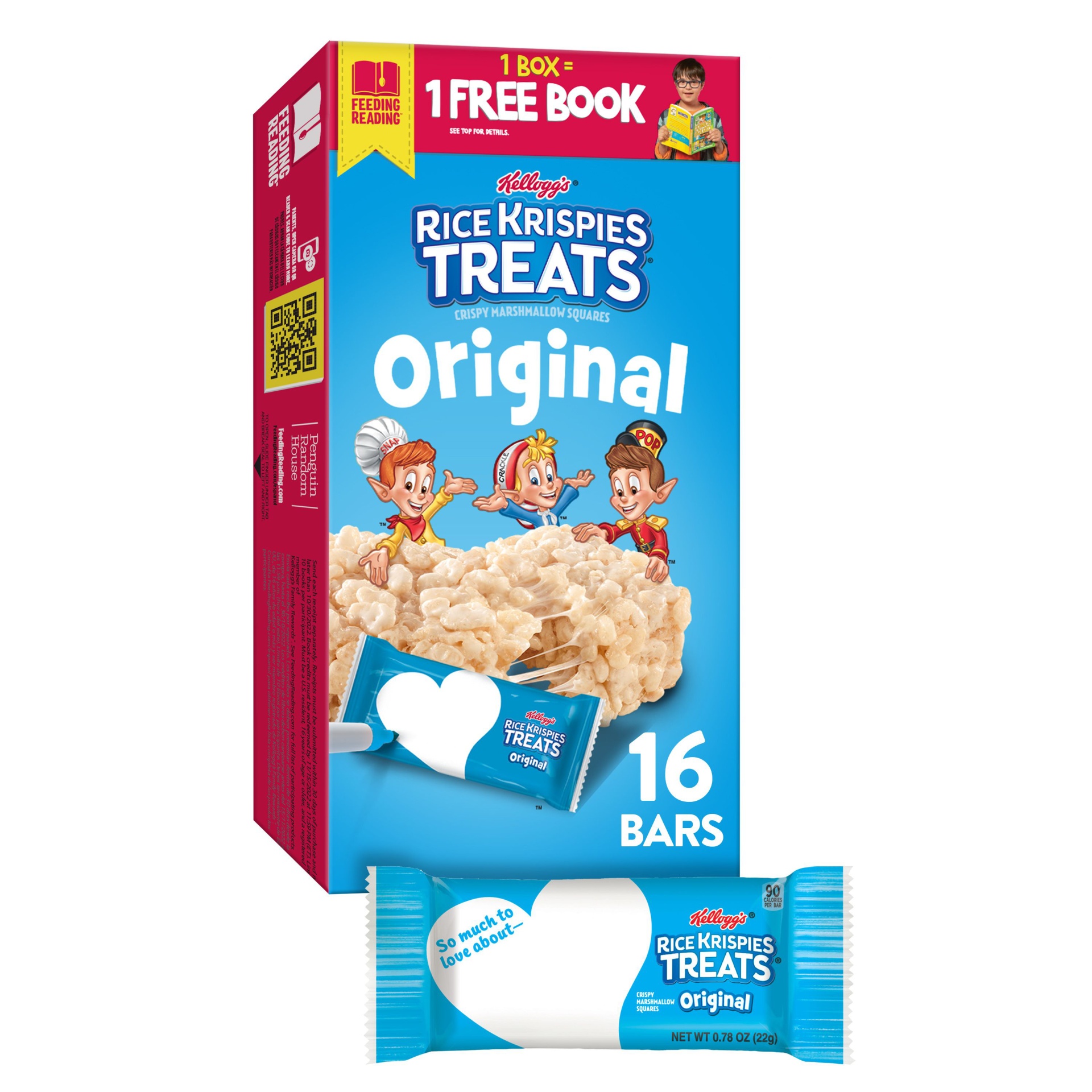 slide 1 of 5, Kellogg's Rice Krispies Treats Marshmallow Snack Bars, Kids Snacks, School Lunch, Original, 12.4 oz