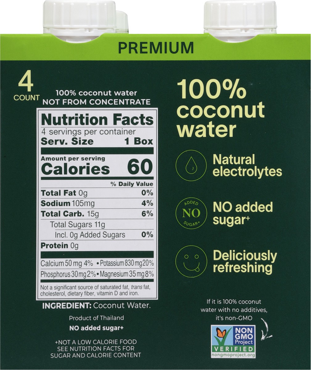slide 10 of 13, Zico No Added Sugar Premium 100% Coconut Water 4 - 11.2 fl oz Packs, 4 ct