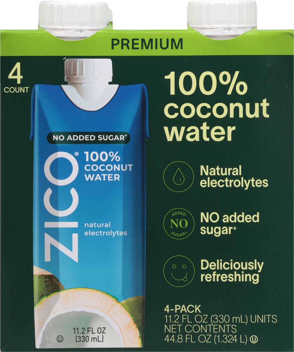 slide 9 of 13, Zico No Added Sugar Premium 100% Coconut Water 4 - 11.2 fl oz Packs, 4 ct