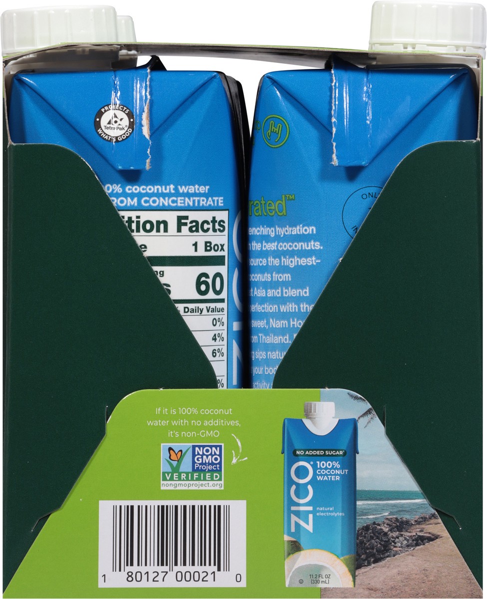 slide 3 of 13, Zico No Added Sugar Premium 100% Coconut Water 4 - 11.2 fl oz Packs, 4 ct