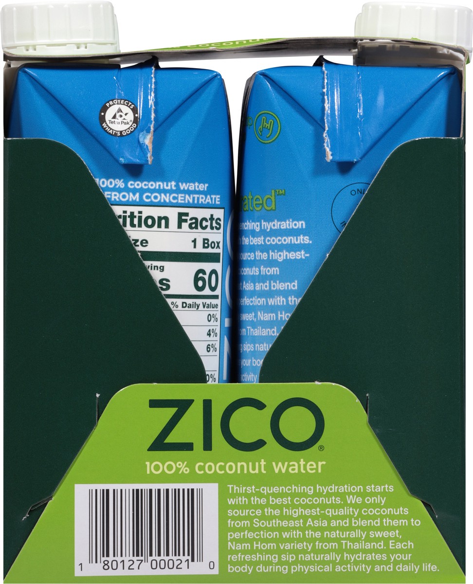 slide 13 of 13, Zico No Added Sugar Premium 100% Coconut Water 4 - 11.2 fl oz Packs, 4 ct