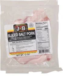 J Bar B Foods Sliced Salt Pork 12 oz Pack