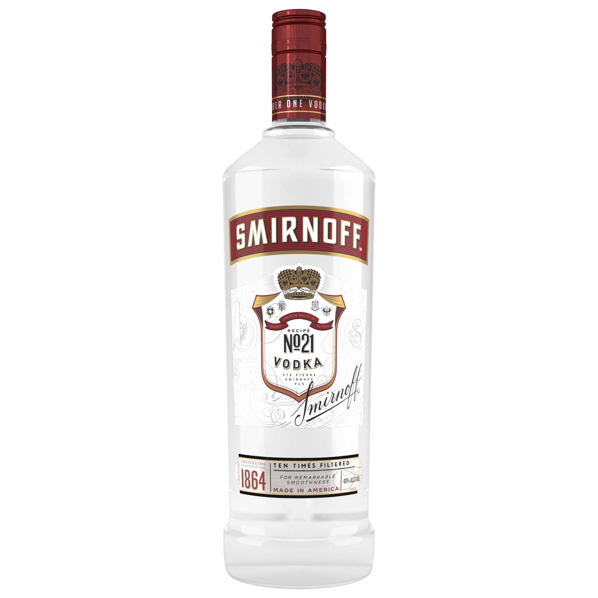 slide 1 of 1, Smirnoff No. 21 80 Proof Vodka, 1 L, 1 liter