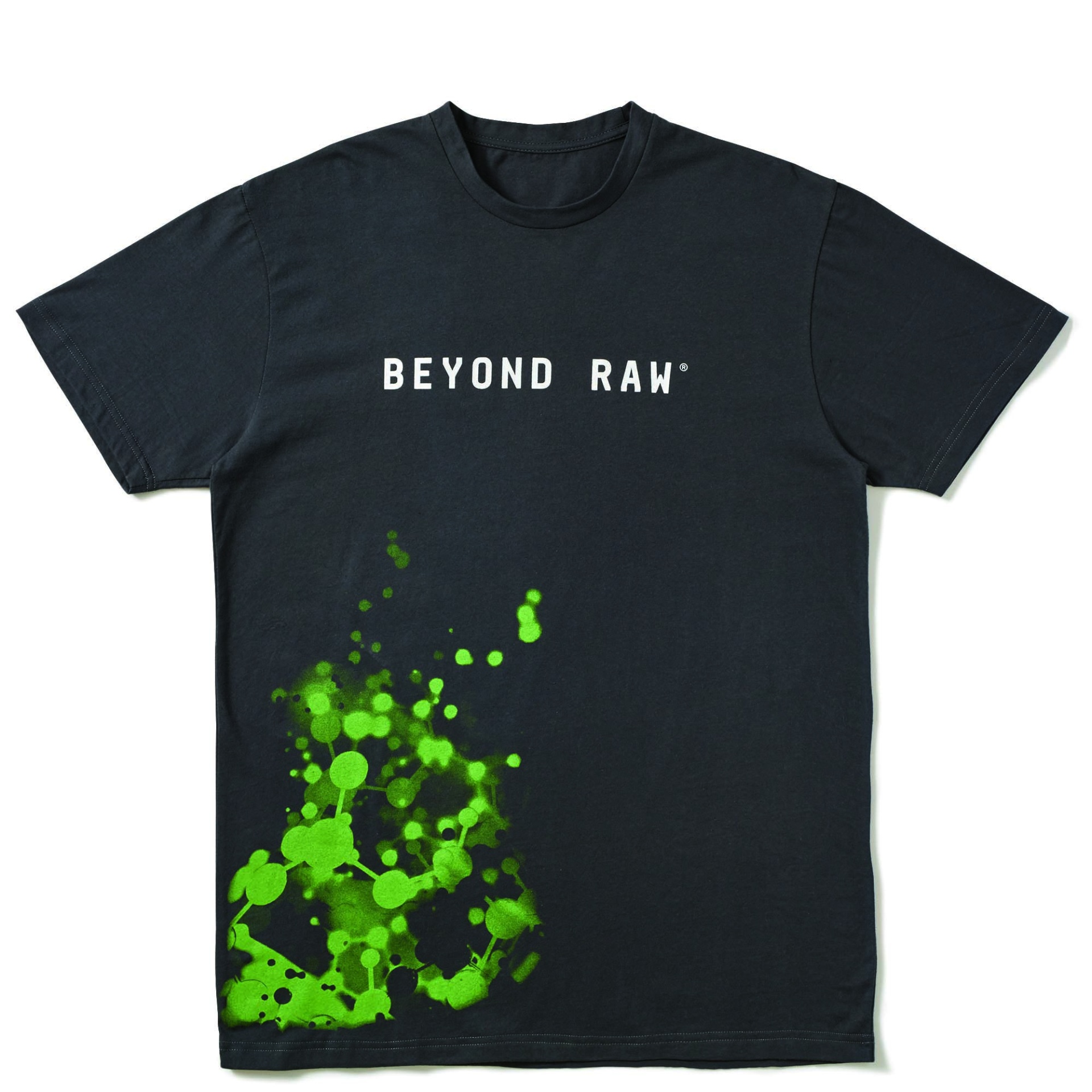 slide 1 of 1, Beyond Raw Black and Green Logo T-Shirt - Large, 1 ct