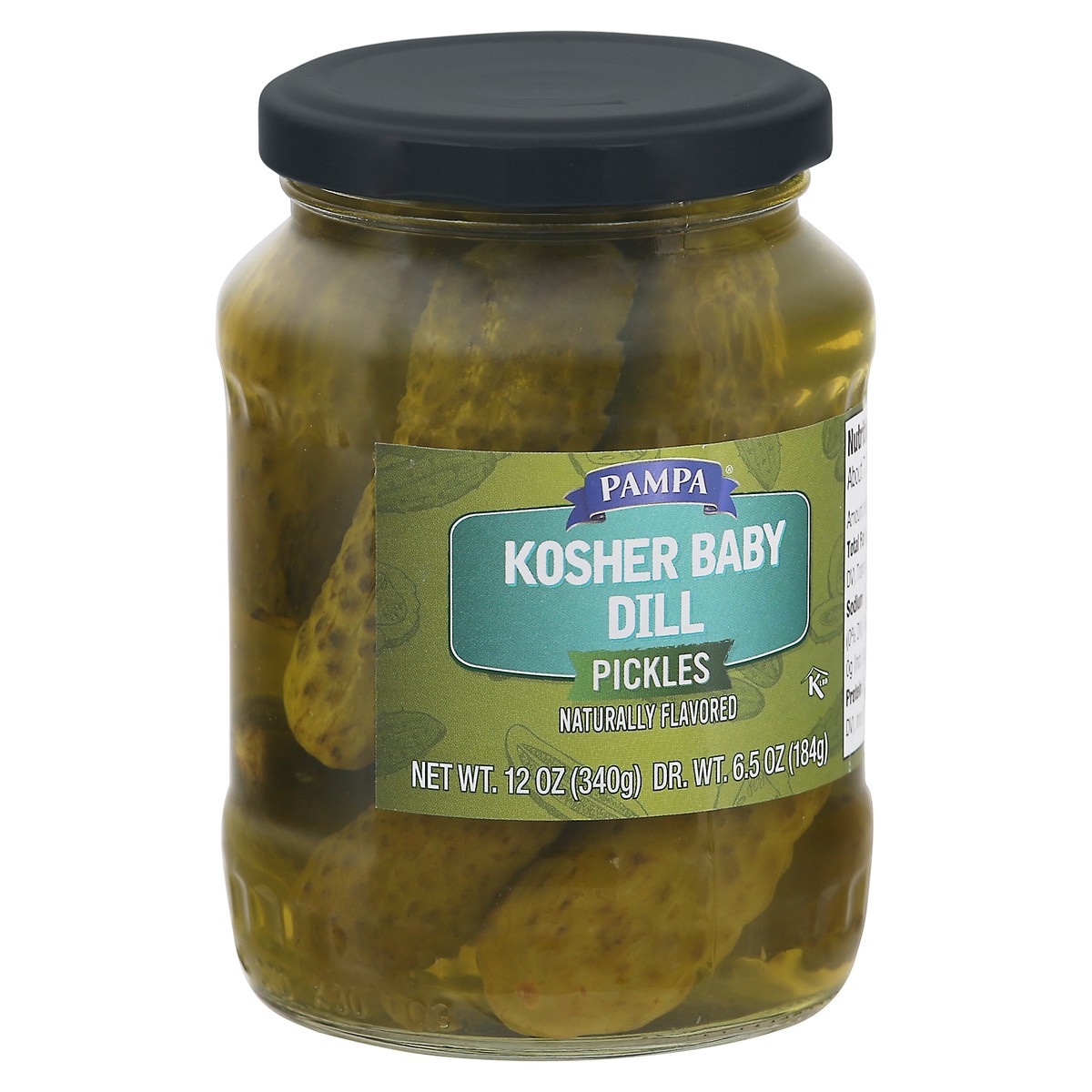 slide 2 of 9, Pampa Baby Dill Kosher Pickle, 12 fl oz