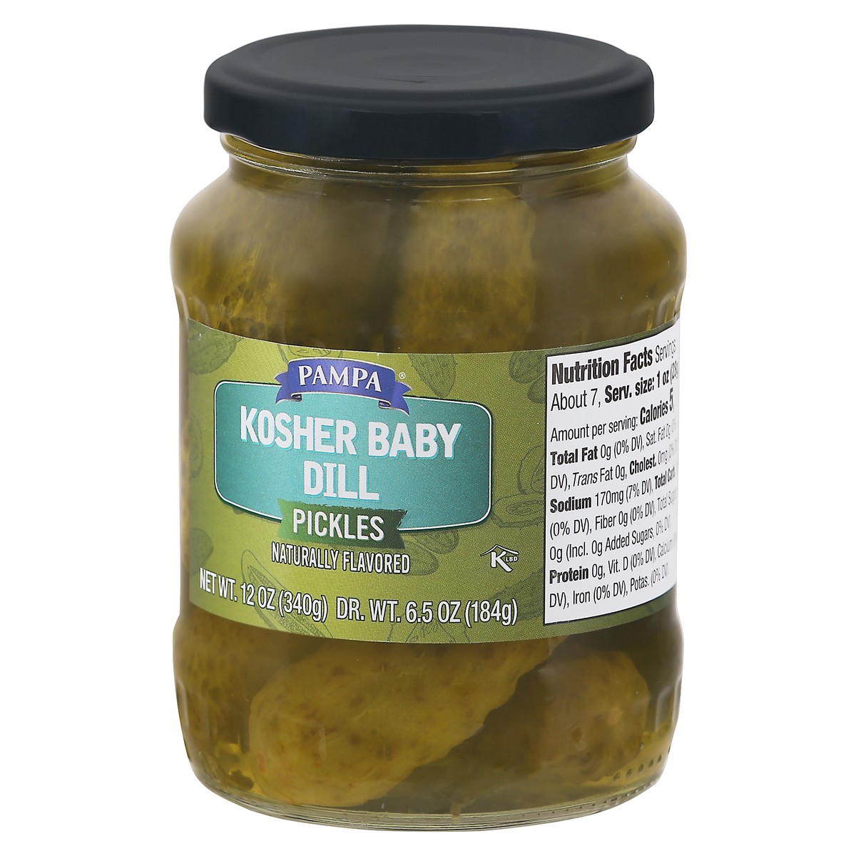 slide 8 of 9, Pampa Baby Dill Kosher Pickle, 12 fl oz