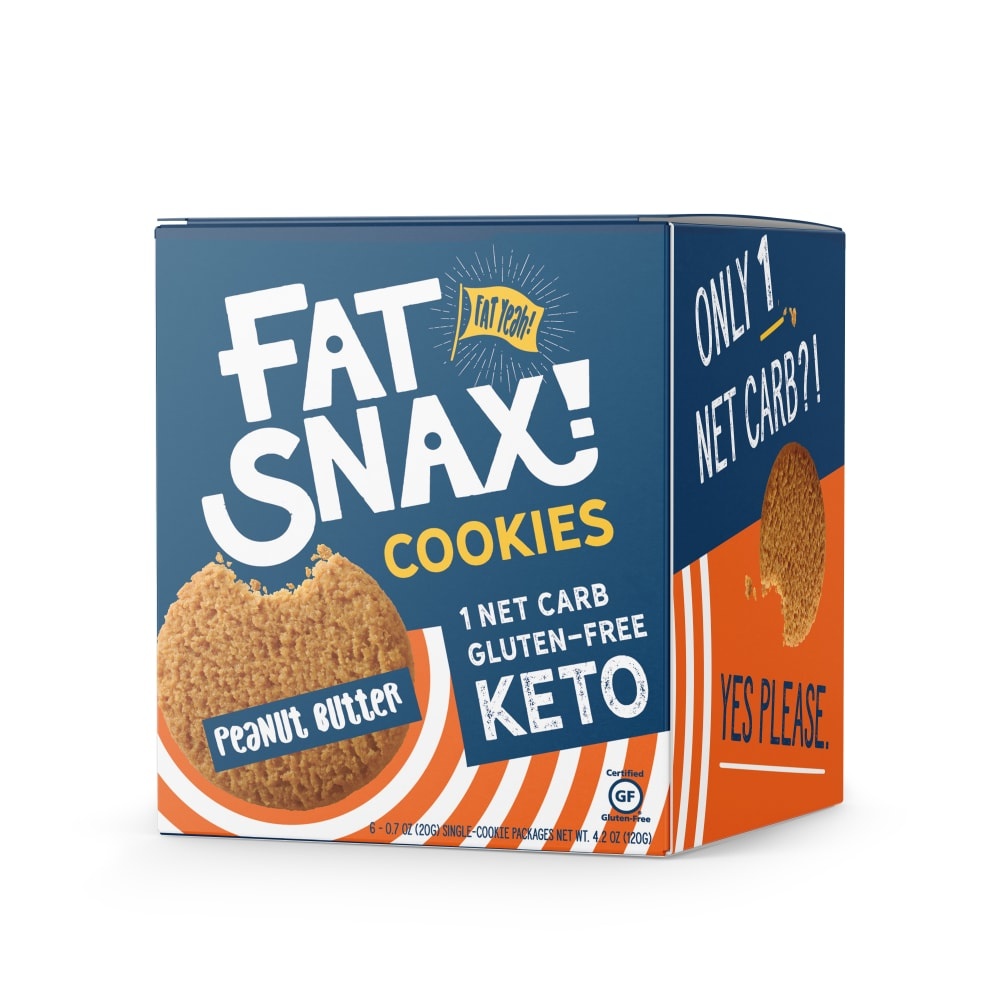slide 1 of 1, Fat Snax Peanut Butter Gluten Free Cookies, 6 ct; 0.7 oz