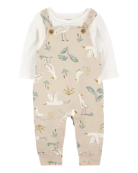 Carter's Baby 2-Piece Bird Print Long-Sleeve Tee & Overall Set Multi 6M