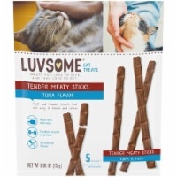 slide 1 of 1, Luvsome Tender Meaty Sticks Tuna Flavored Cat Treats, 5 ct; 0.88 oz