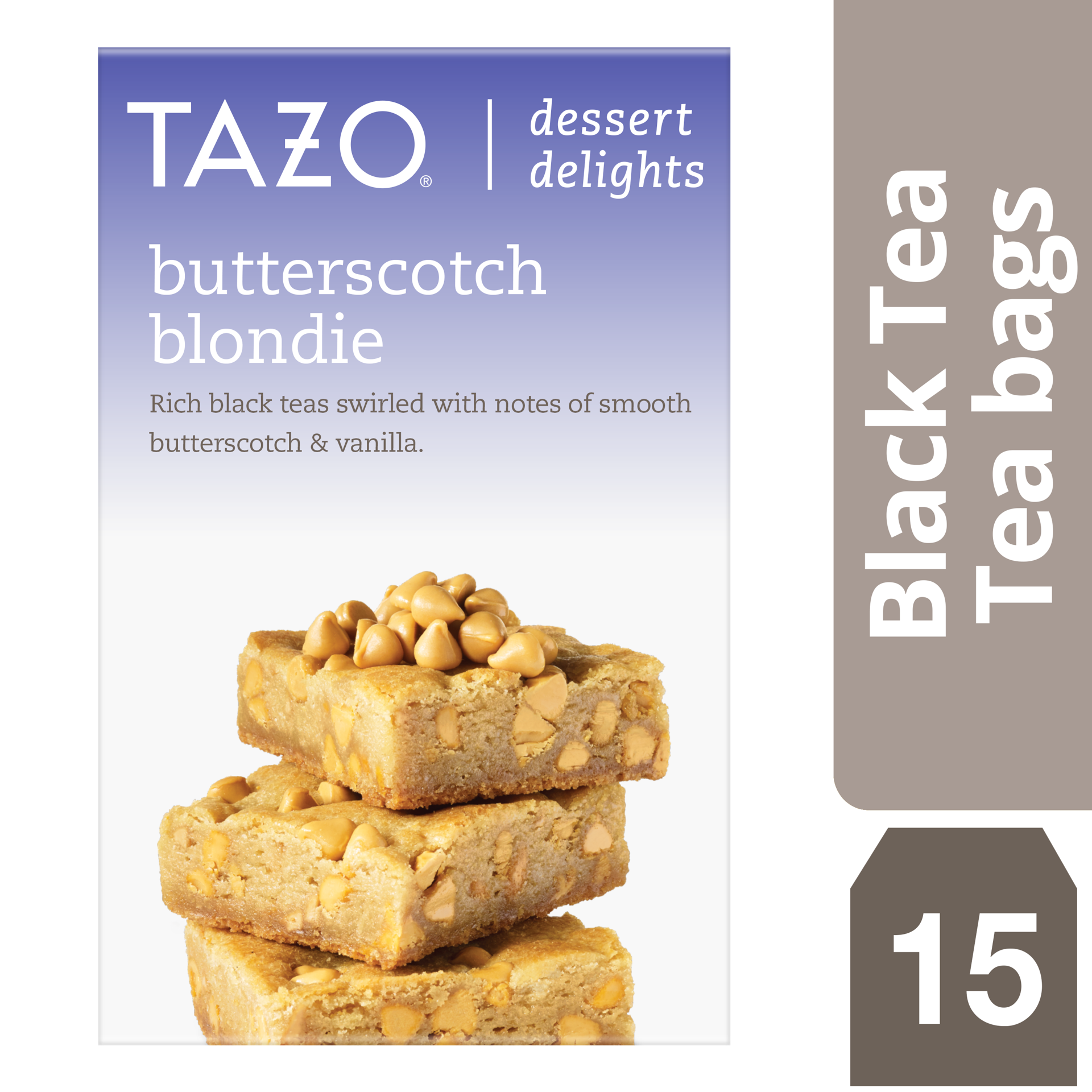 slide 1 of 3, TAZO Dessert Delights Black Tea Bags Butterscotch Blondie, 15 Count, 15 ct