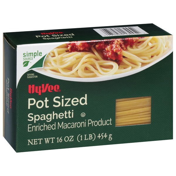 slide 1 of 1, Hy-vee Enriched Macaroni Product, Pot Sized Spaghetti - 16 oz, 16 oz