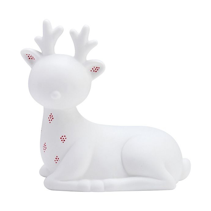 slide 1 of 1, Elements LED Ceramic Deer - White/Red, 1 ct