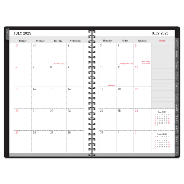 slide 3 of 6, Office Depot 2025-2026 Office Depot® Brand 14-Month Weekly/Monthly Academic Planner, 5"" x 8"", 30% Recycled, Black, July 2025 To August 2026, 1 ct