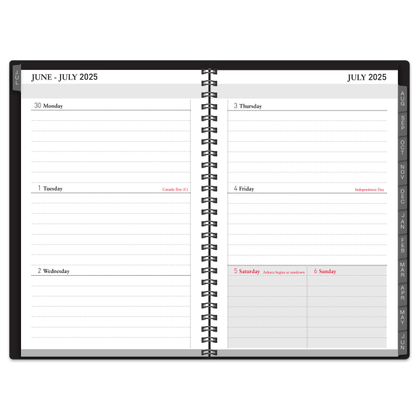 slide 6 of 6, Office Depot 2025-2026 Office Depot® Brand 14-Month Weekly/Monthly Academic Planner, 5"" x 8"", 30% Recycled, Black, July 2025 To August 2026, 1 ct