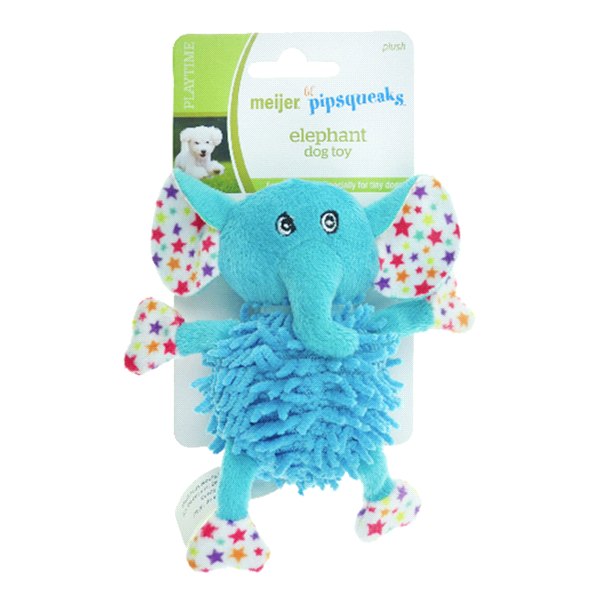 slide 1 of 1, Meijer Lil Pipsqueaks Elephant Dog Toy, 1 ct