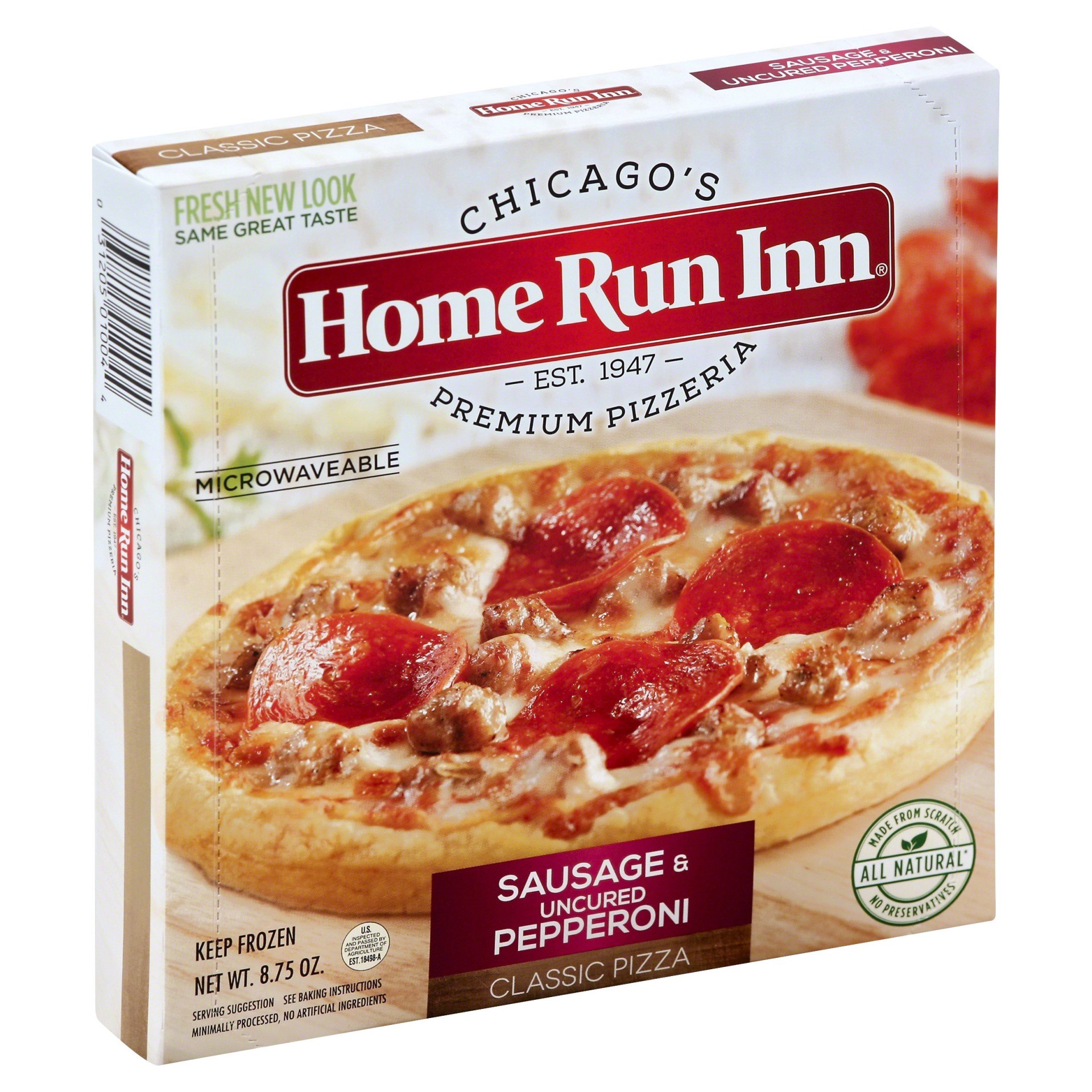 slide 1 of 1, Home Run Inn Classic Sausage & Uncured Pepperoni Pizza 8.75 oz, 8.75 oz