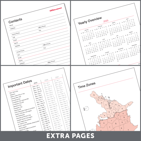 slide 5 of 5, Office Depot 2025-2026 Office Depot® Brand Weekly/Monthly Academic Planner, 8-1/2"" x 11"", 30% Recycled, Gray, July 2025 To June 2026, 1 ct