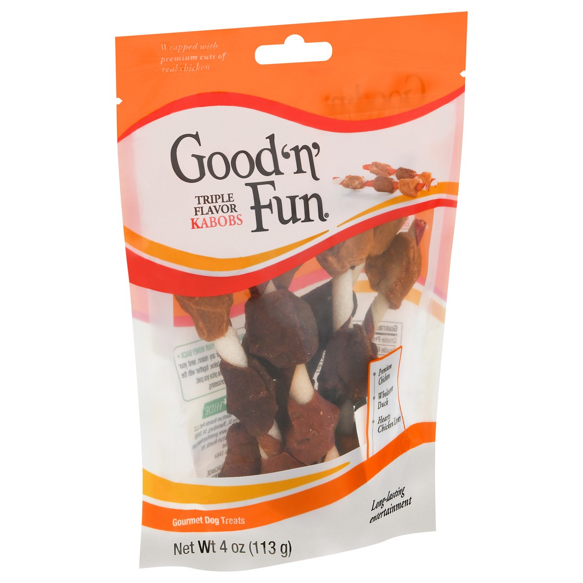 slide 2 of 11, Good 'N' Fun Kabobs Triple Dog Treats 4 oz Bag, 4 oz