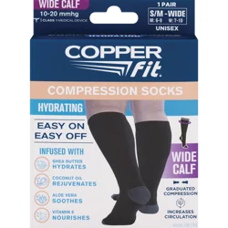 Copper Fit Compression Socks, S/m, Wide-Calf, Unisex