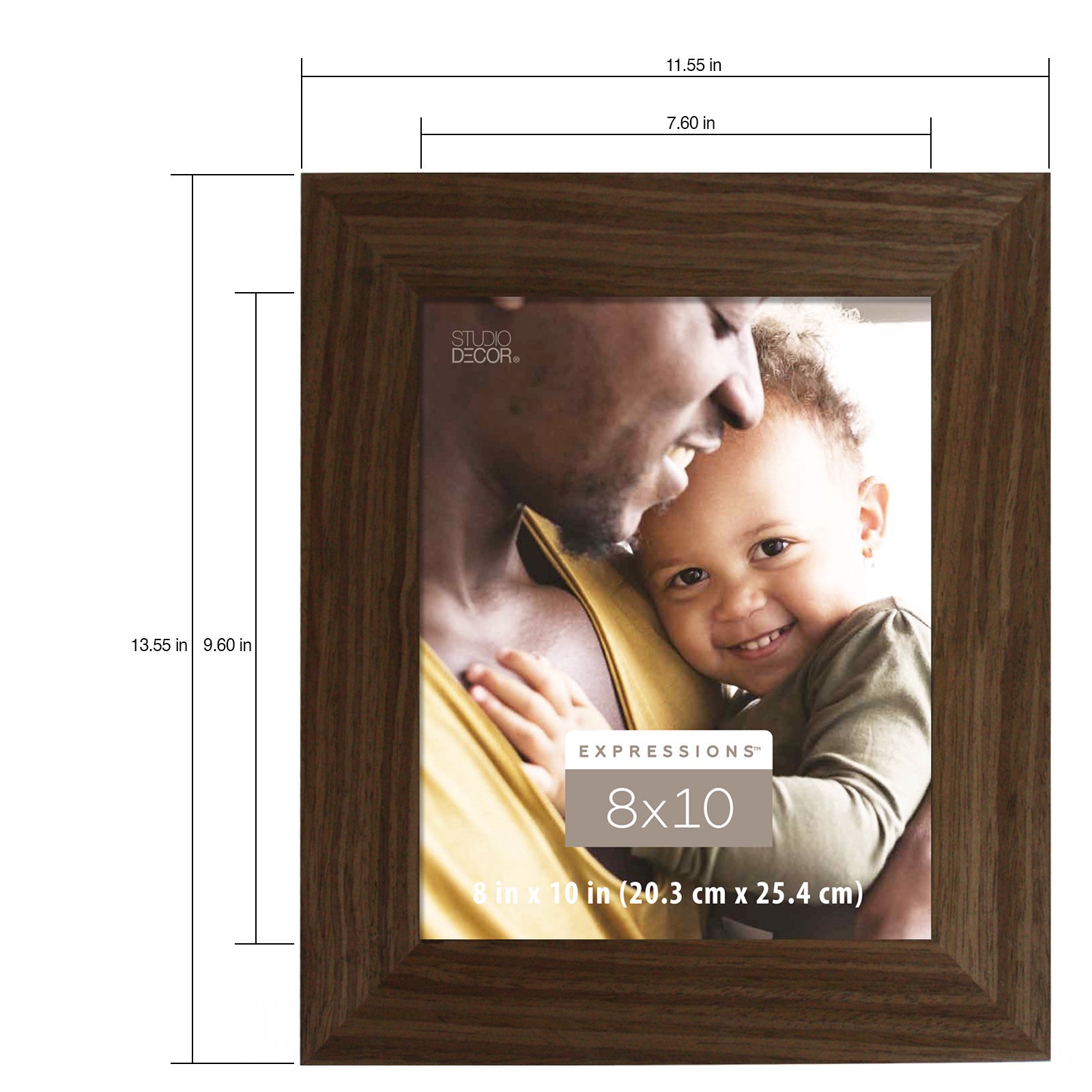 slide 4 of 5, Expressions 8" X 10" Walnut Wide Scoop Frame By Studio Decor, 8 in x 10 in