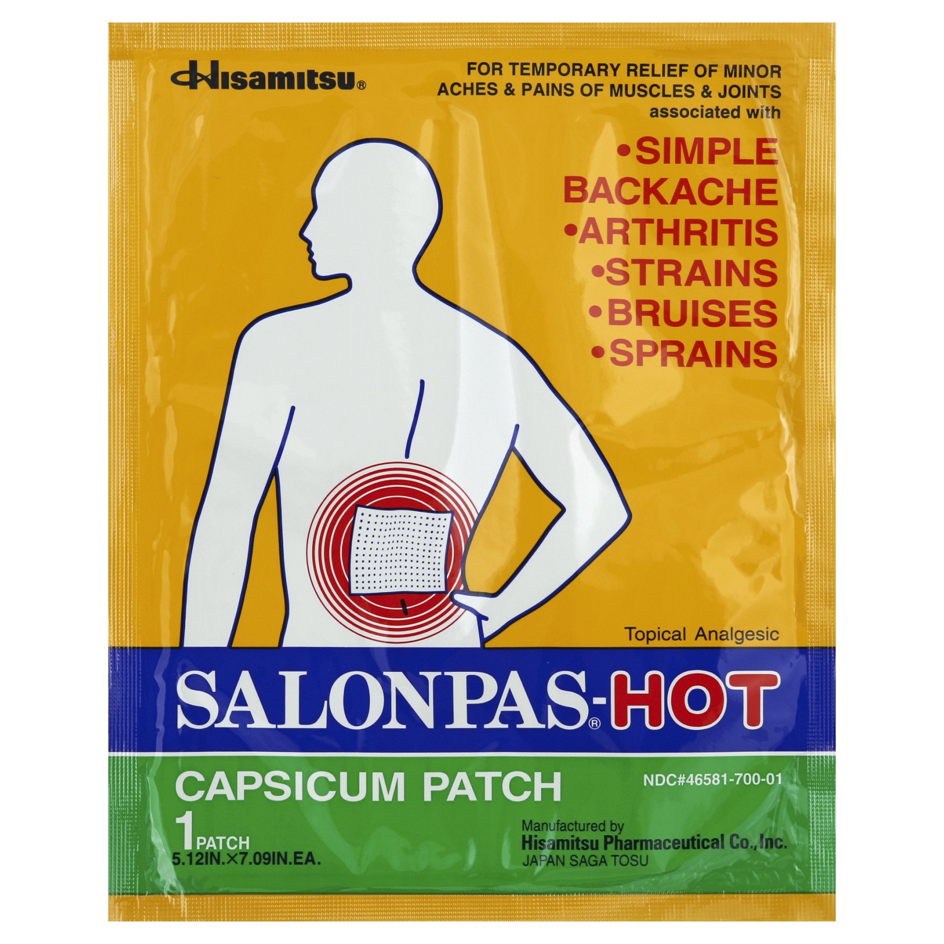 slide 1 of 1, Salonpas Hot Capsicum Patch, 1 ct