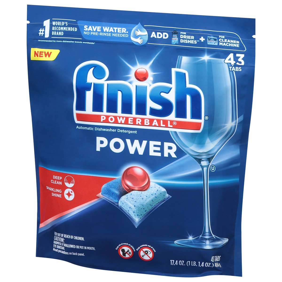 slide 7 of 9, Finish Power Dishwasher Detergent Tablets, 43 ct, 43 ct