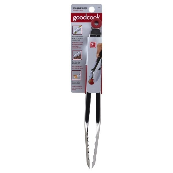 slide 1 of 1, Good Cook Lock Tongs, 12 in