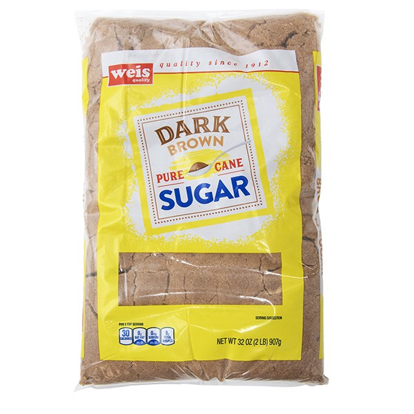 slide 1 of 1, Weis Quality Brown Sugar Pure Cane Dark Sugar, 2 lb