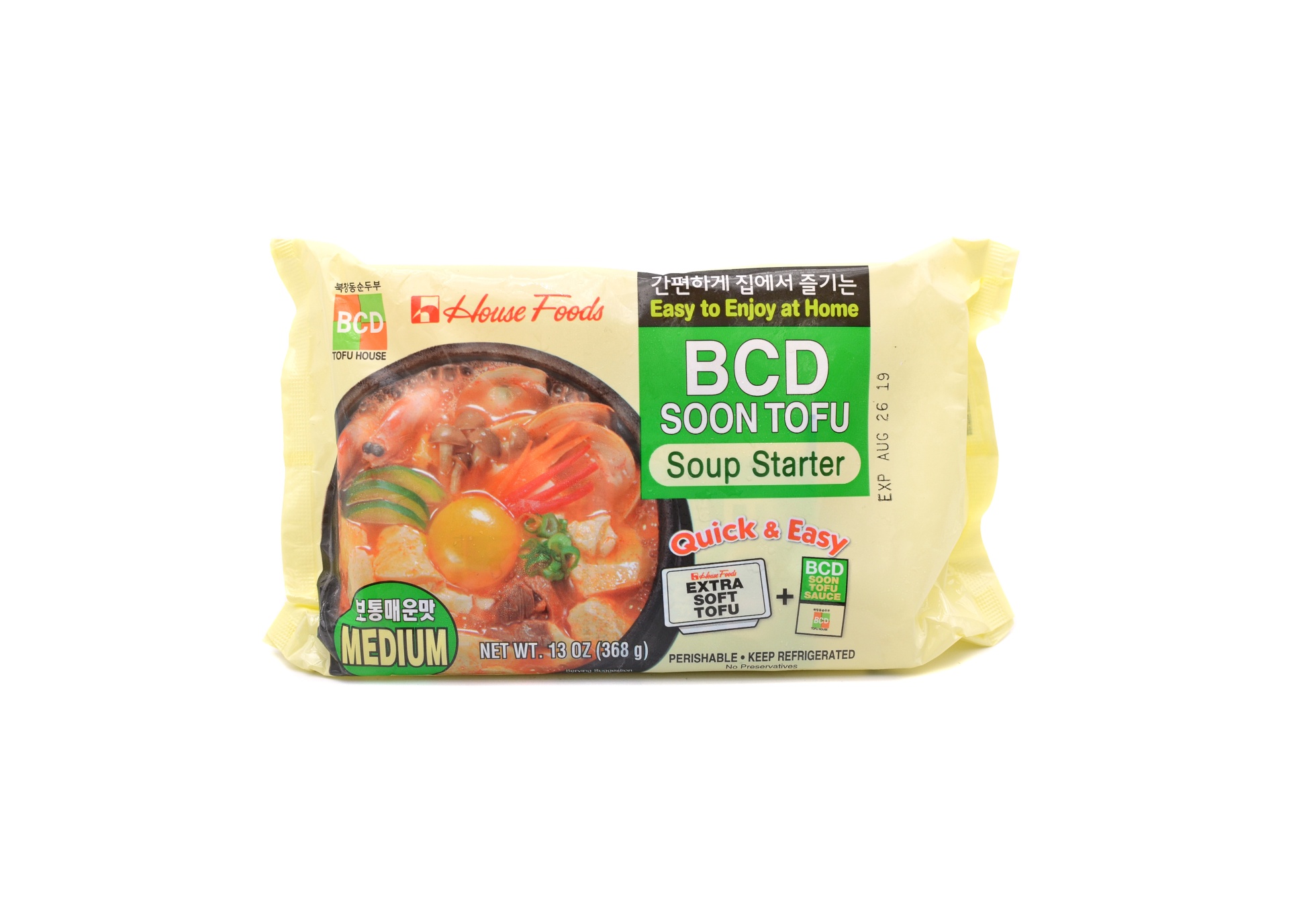 slide 1 of 1, House Foods Bcd Soon Tofu Soup Starter Hot, 13 oz