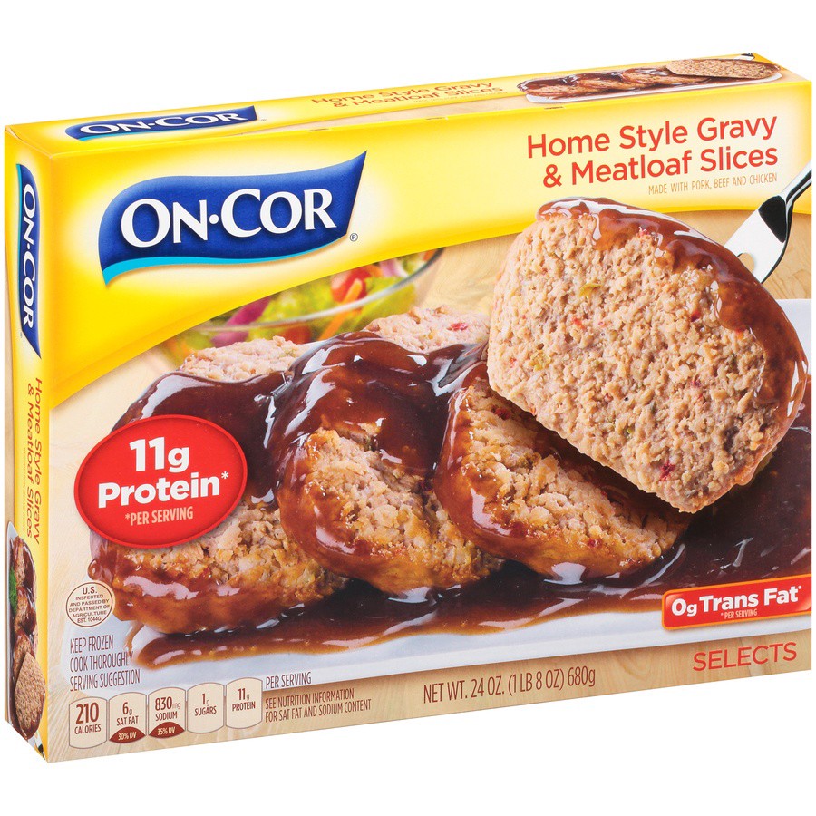 slide 2 of 8, On-Cor Selects Meatloaf Slices & Home Style Gravy, 24 oz