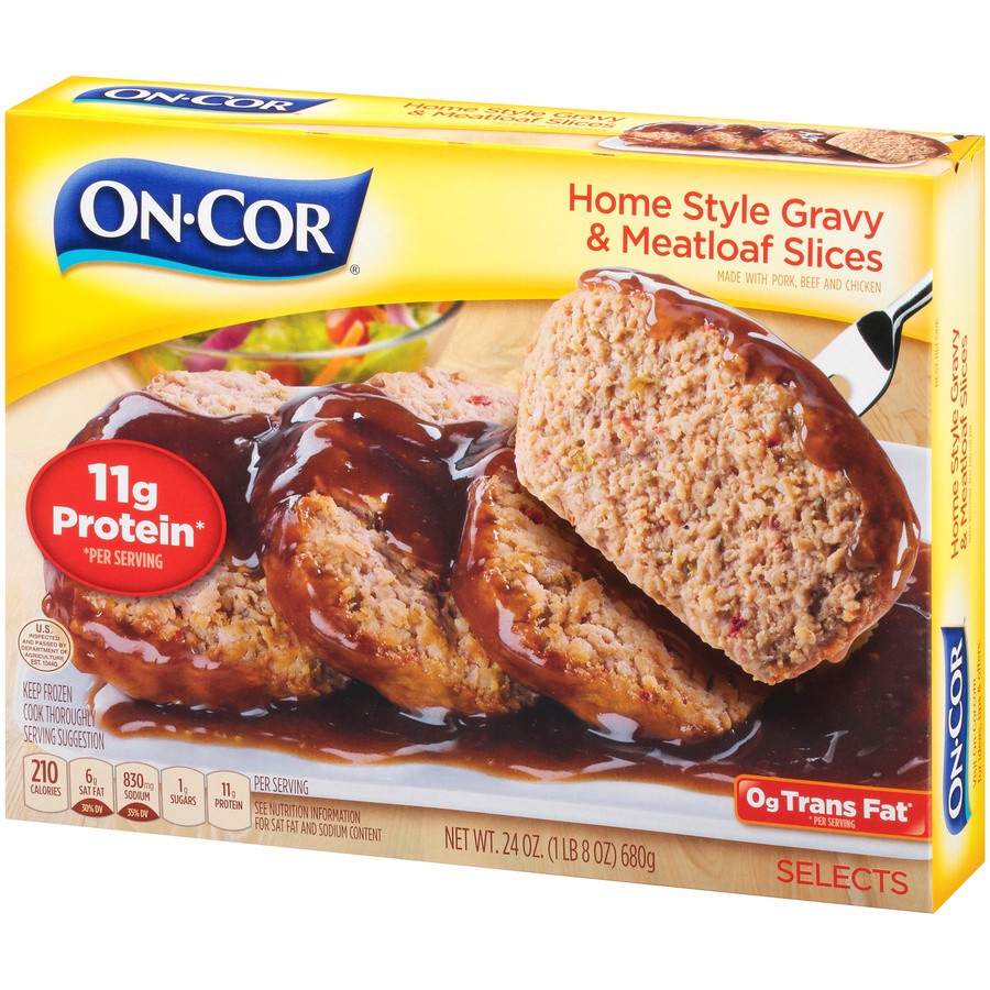 slide 5 of 8, On-Cor Selects Meatloaf Slices & Home Style Gravy, 24 oz