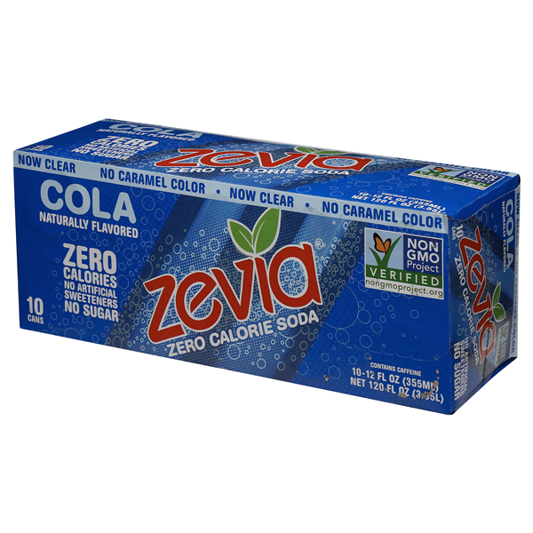 slide 7 of 17, Zevia Zero Calorie Cola Soda, 10 ct; 12 fl oz