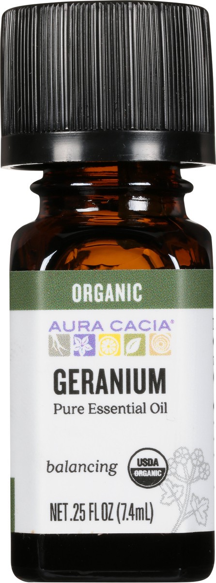 slide 8 of 10, Aura Cacia Geranium Essential Bath Oil, 0.25 oz