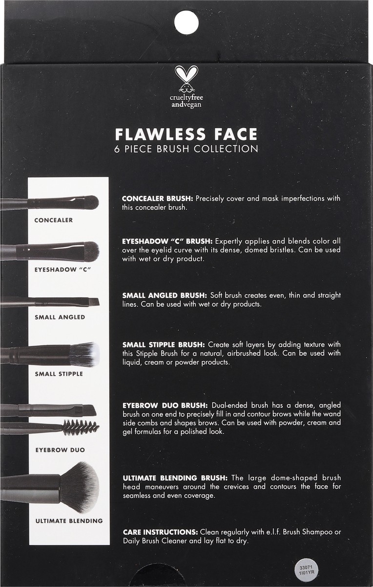 slide 8 of 9, e.l.f. Flawless Face 6 Piece Brush Collection, 6 ct