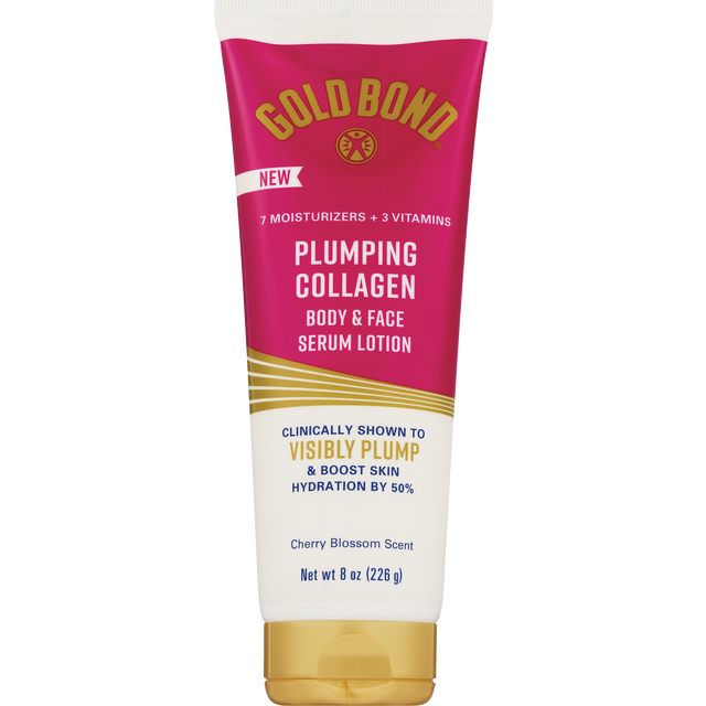slide 1 of 1, Gold Bond Plumping Collagen Body & Face Serum Lotion, 8 oz