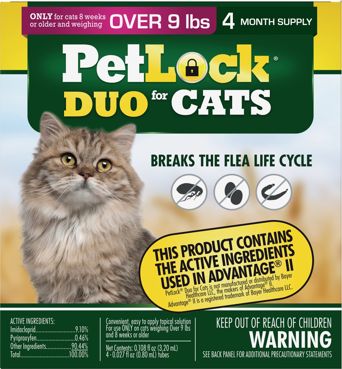 slide 2 of 5, PetLock Pet Lock Duo F&T SO Cat 9+lb 4CT, 4 ct