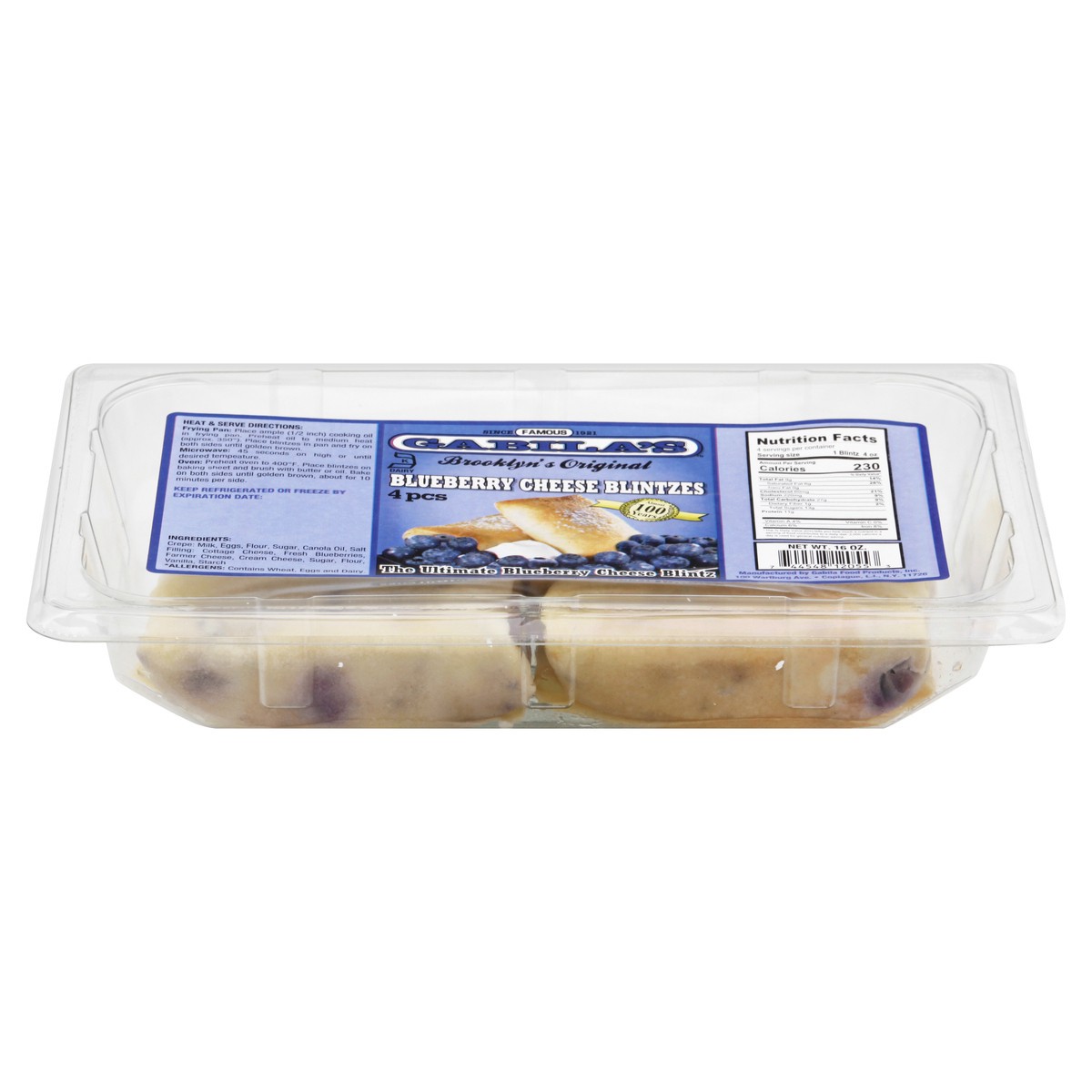 slide 2 of 4, Blubrry & Cheese Blintz, 16 oz